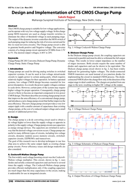 Design and Implementation of CTS CMOS Charge Pump Sakshi Rajput Maharaja Surajmal Institute of Technology, New Delhi, India