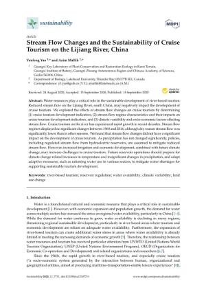 Stream Flow Changes and the Sustainability of Cruise Tourism on the Lijiang River, China