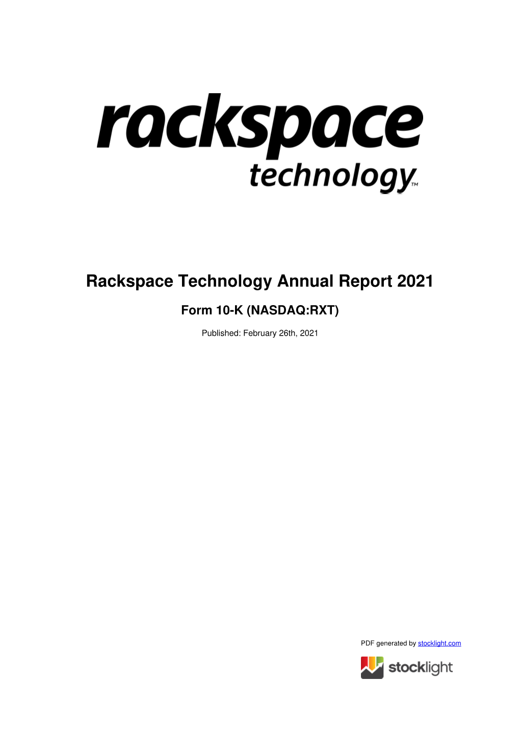 Rackspace Technology Annual Report 2021