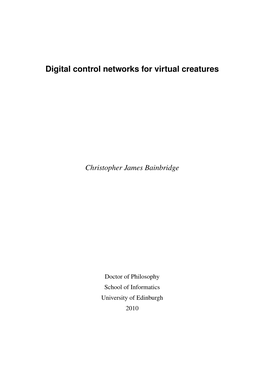 Digital Control Networks for Virtual Creatures