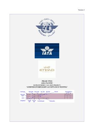 Version 2 PHASE TWO ASIA PACIFIC 'LIMITED OVERFLIGHT