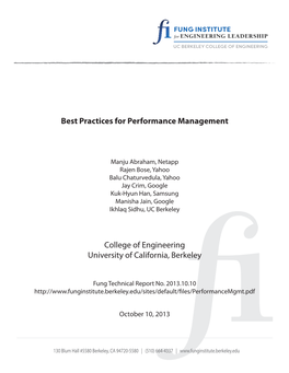 Best Practices for Performance Management