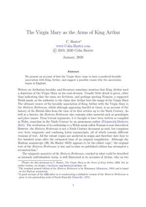 The Virgin Mary As the Arms of King Arthur