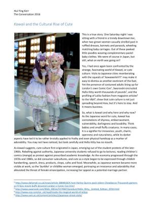 Kawaii and the Cultural Rise of Cute