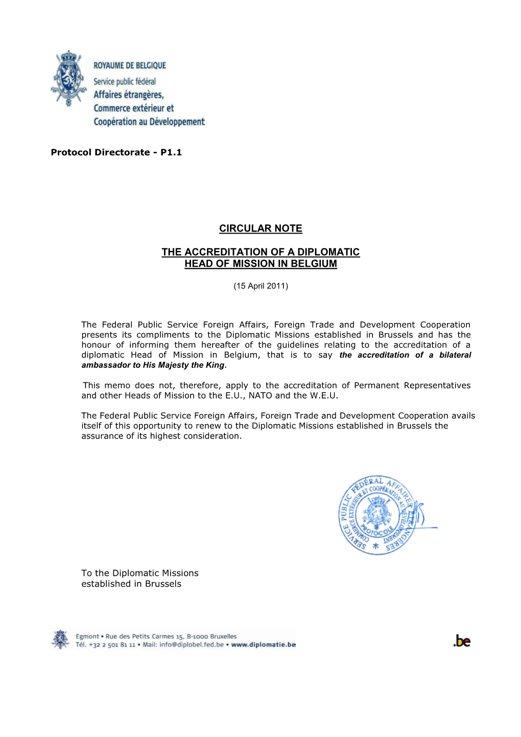 Circular Note the Accreditation of A - DocsLib