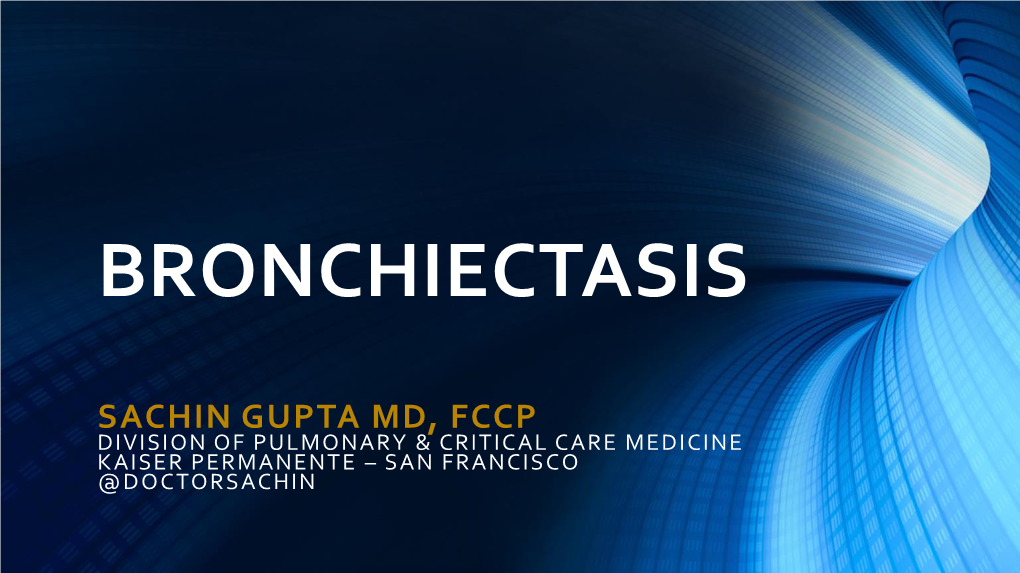 Bronchiectasis