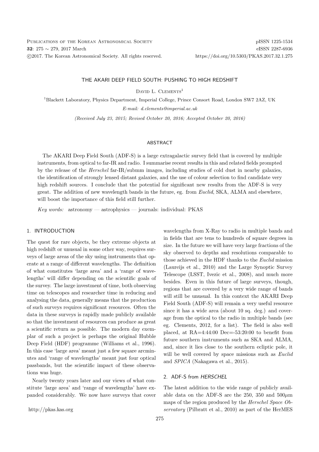 PUSHING to HIGH REDSHIFT the AKARI Deep Field South (ADF-S)