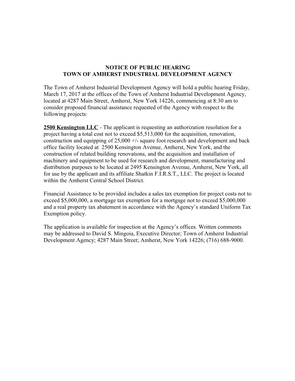 Notice of Public Hearing s1