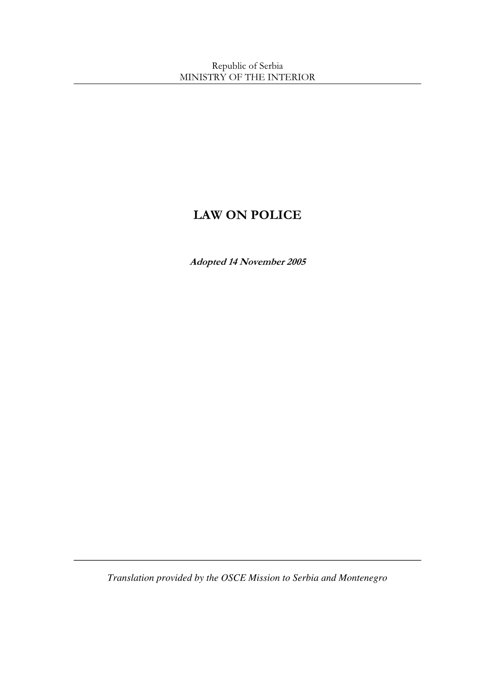 Law on Police