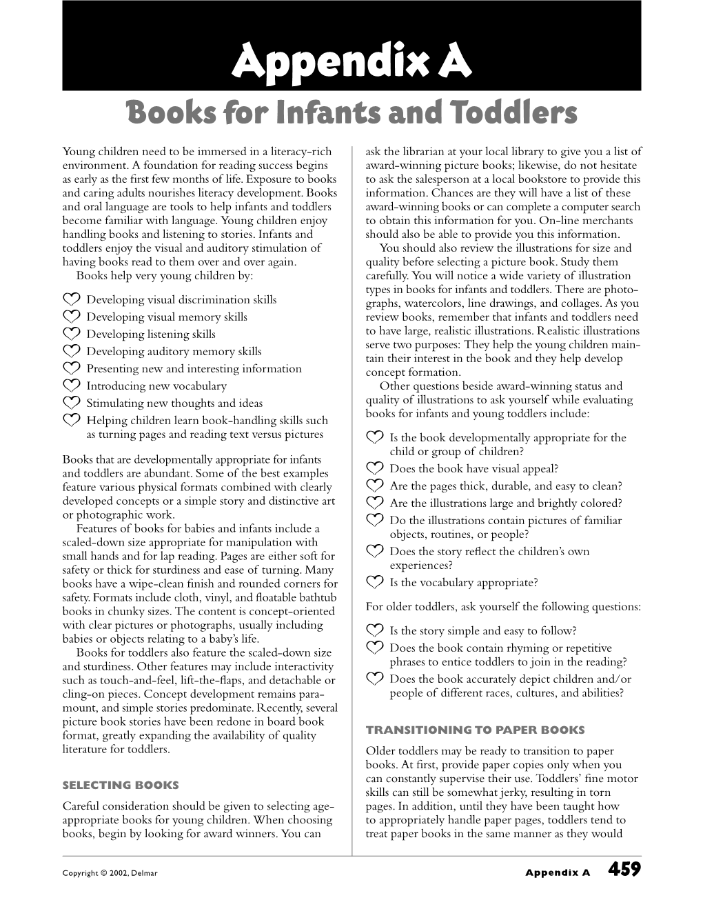 Books for Infants and Toddlers