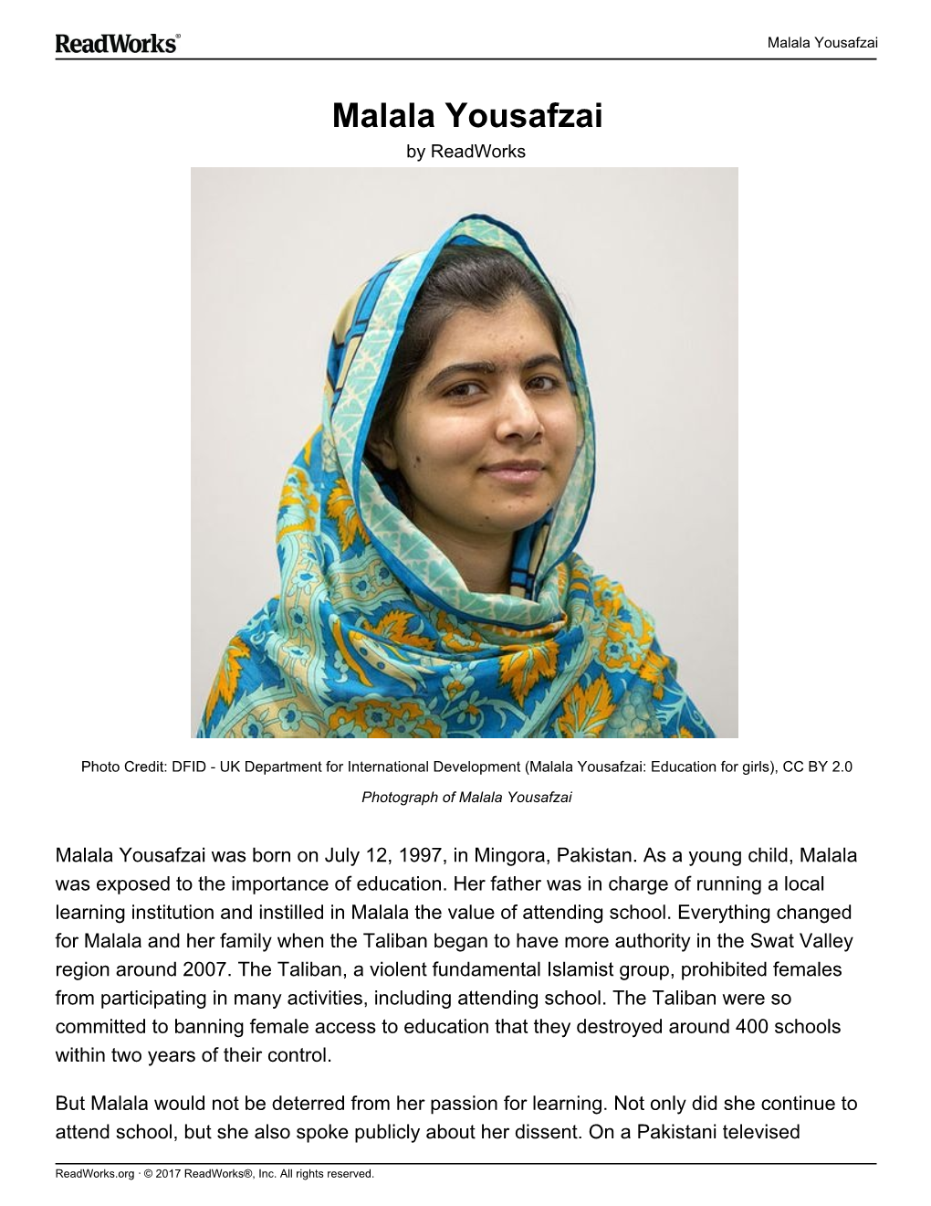 Malala Yousafzai