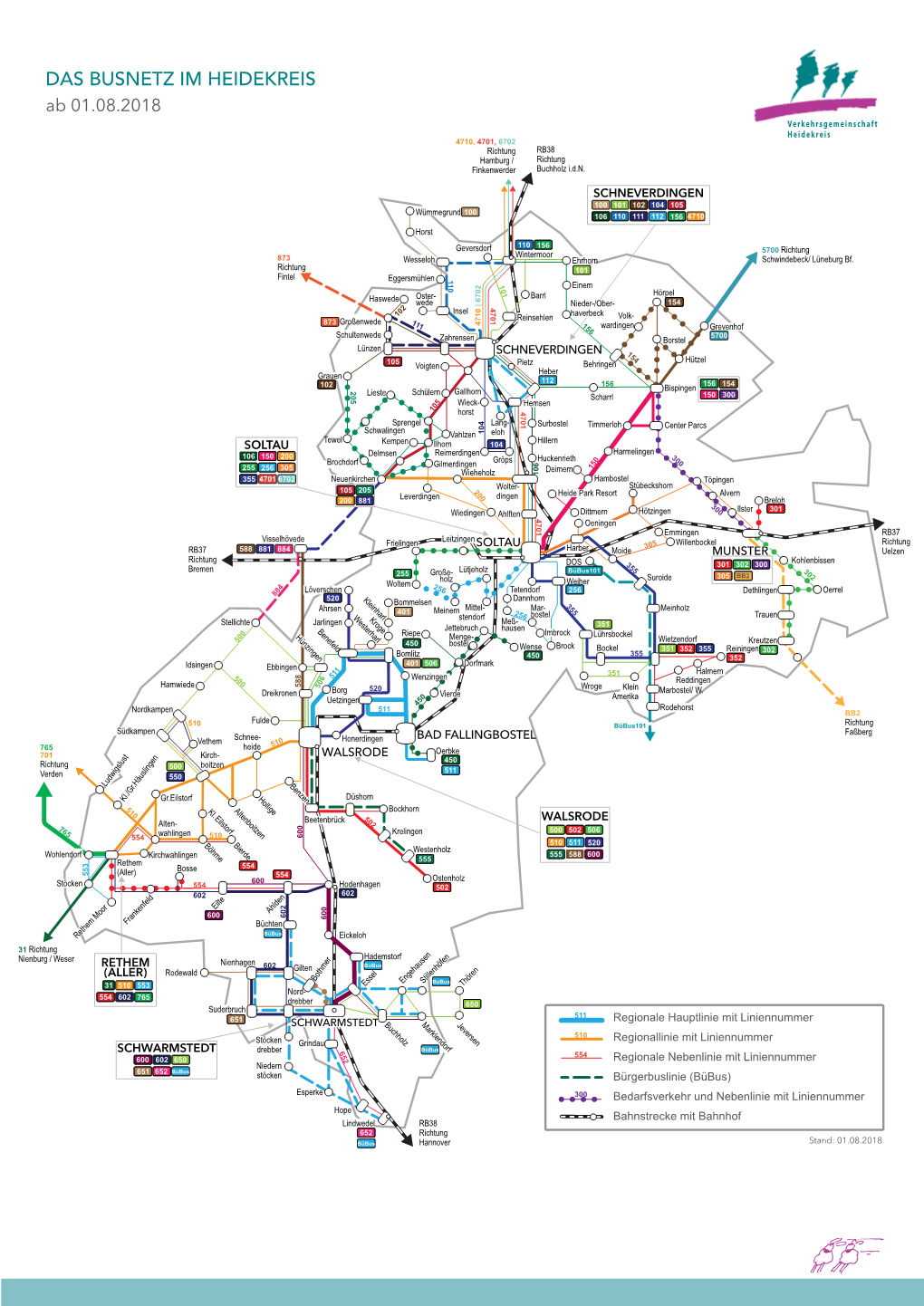 HEIDEKREIS Ab 01.08.2018 Verkehrsgemeinschaft Heidekreis 4710, 4701, 6702 Richtung RB38 Hamburg / Richtung Finkenwerder Buchholz I.D.N