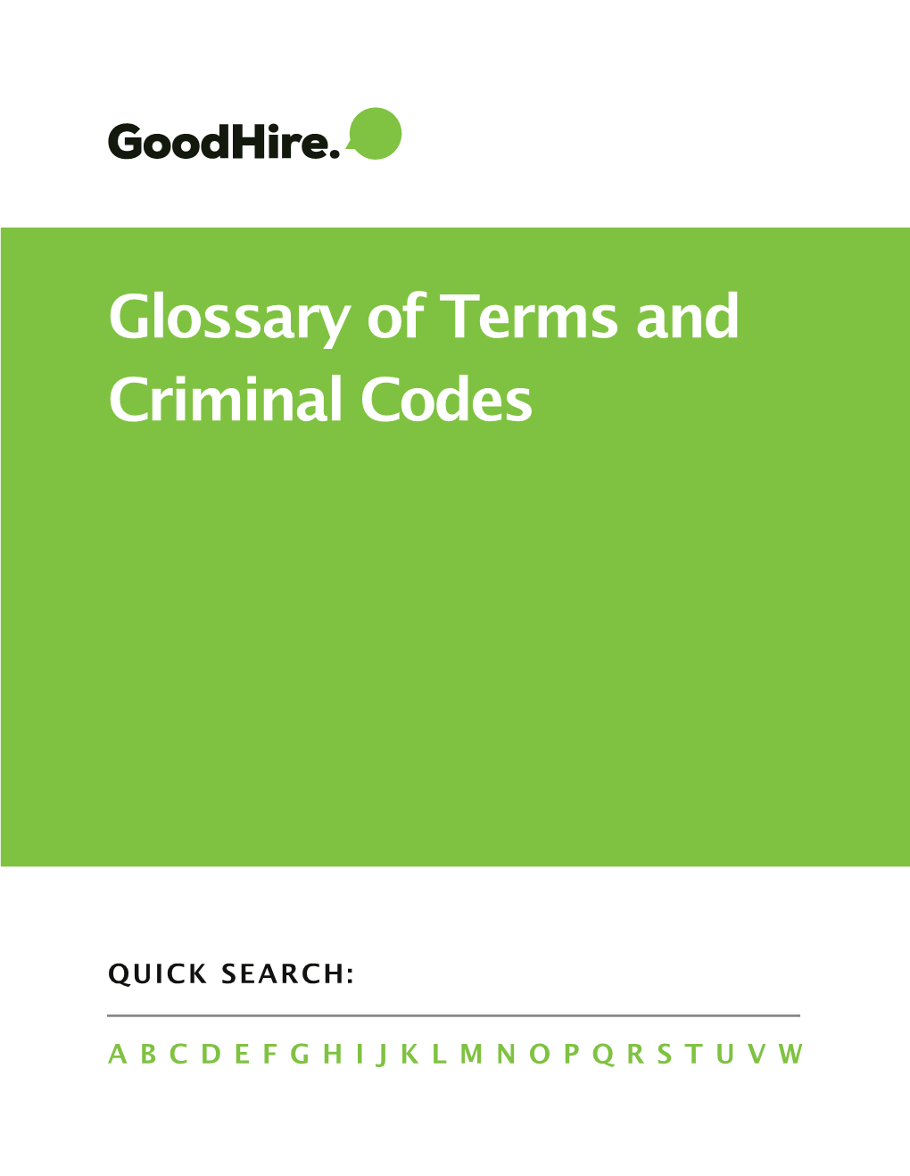 Glossary of Terms and Criminal Codes