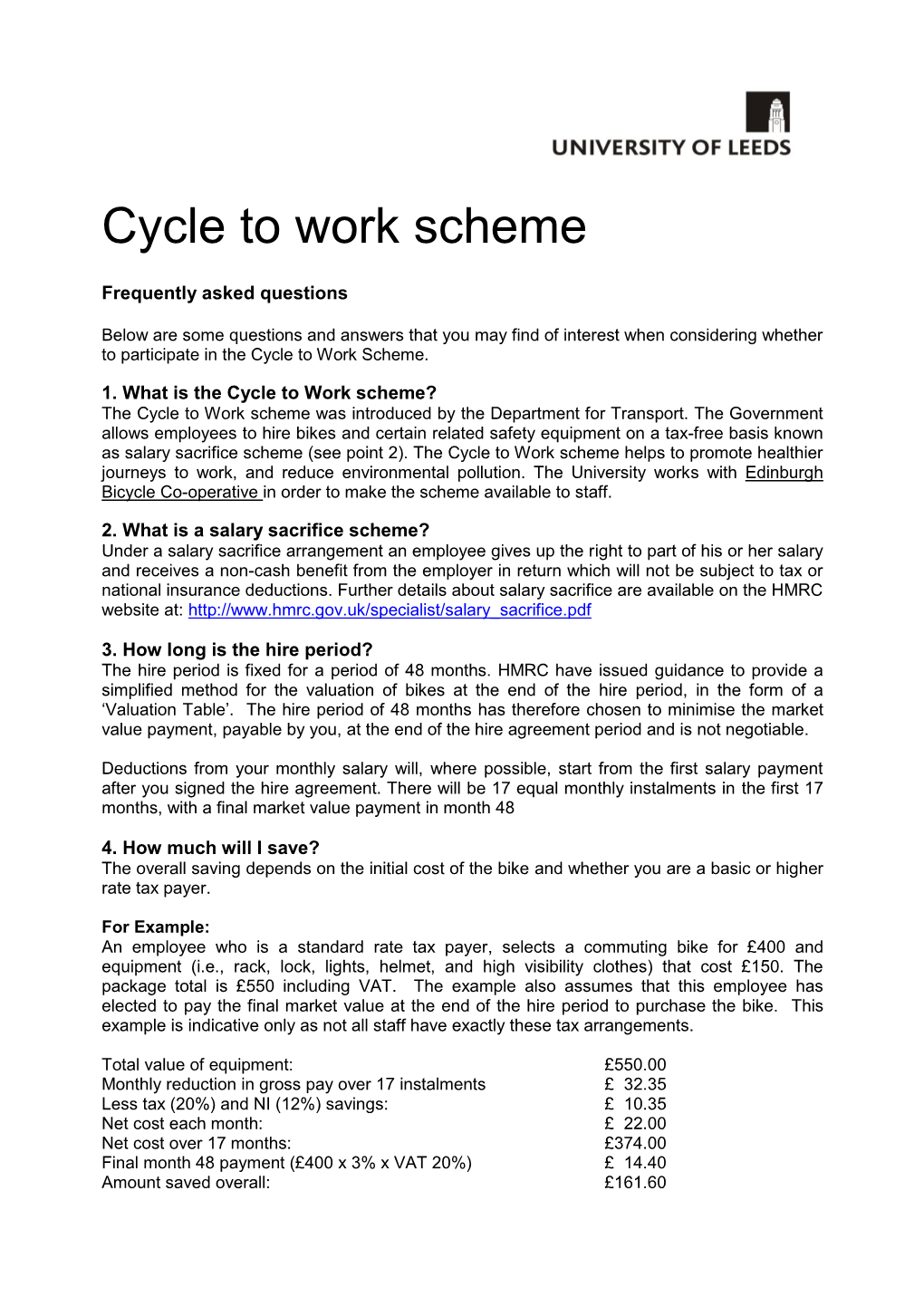 Cycle to Work Scheme