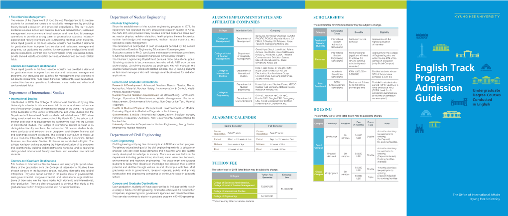 English Track Program Admission Guide