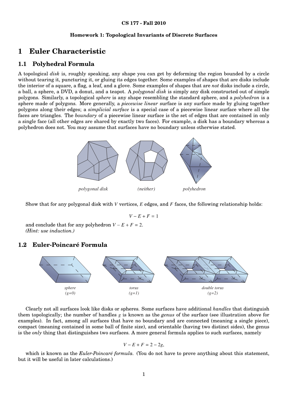 1 Euler Characteristic