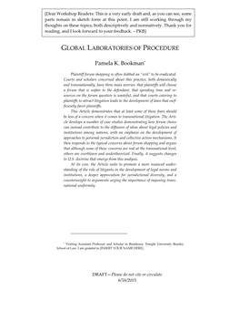 Global Laboratories of Procedure