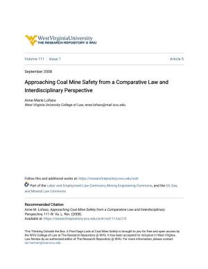 Approaching Coal Mine Safety from a Comparative Law and Interdisciplinary Perspective