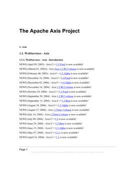 The Apache Axis Project