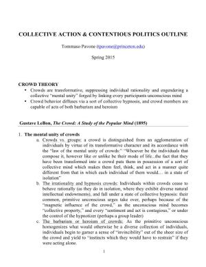 Collective Action & Contentious Politics Outline