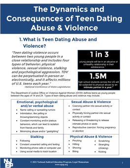 1. Dynamics and Consequences of Teen Dating Abuse & Violence