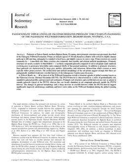 Paleoclimatic Implications of Crayfish-Mediated Prismatic Structures in Paleosols of the Paleogene Willwood Formation, Bighorn Basin, Wyoming, U.S.A