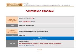 13Th International Conference on the History and Archaeology of Jordan21