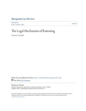 The Legal Mechanism of Rationing Thomas E