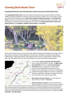 Canning Stock Route Tours