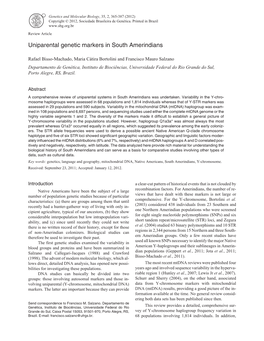 Uniparental Genetic Markers in South Amerindians