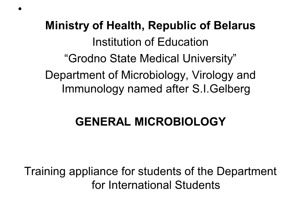 General Microbiology Appliance