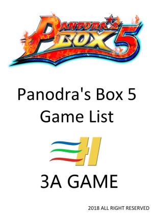 Pandora's Box 5 Game List
