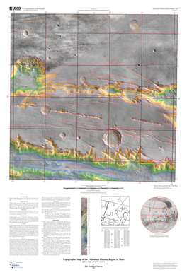 Topographic Map of the Tithonium Chasma Region of Mars