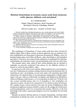 357 Ruminal Biosynthesis of Aromatic Amino Acids from Arylacetic Acids