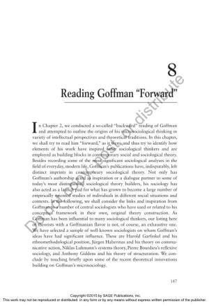 Reading Goffman “Forward”