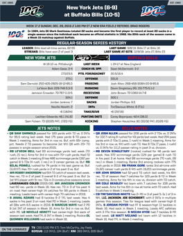 New York Jets (6-9) at Buffalo Bills (10-5)