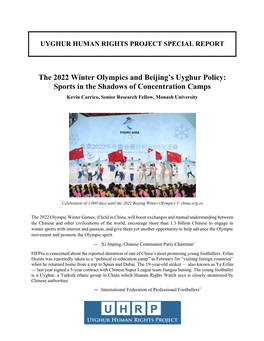 The 2022 Winter Olympics and Beijing's Uyghur Policy: Sports In