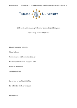 L1 Prosody Attrition Among Spanish-English Bilinguals