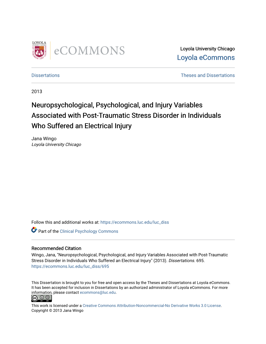 Neuropsychological, Psychological, and Injury Variables Associated with Post-Traumatic Stress Disorder in Individuals Who Suffered an Electrical Injury