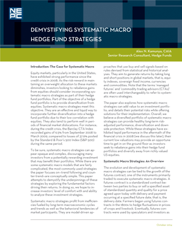 Demystifying Systematic Macro Hedge Fund Strategies