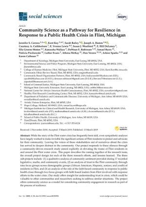 Community Science As a Pathway for Resilience in Response to a Public Health Crisis in Flint, Michigan