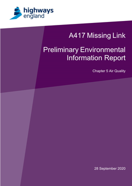 A417 Missing Link Preliminary Environmental Information Report
