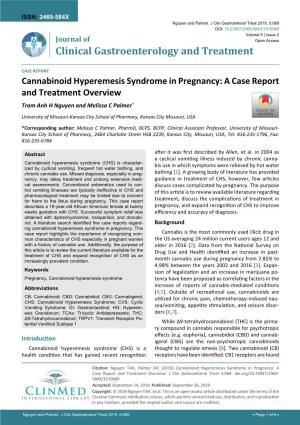 Cannabinoid Hyperemesis Syndrome In