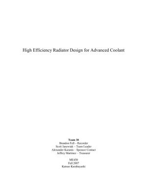 Radiator Design for Advanced Coolant