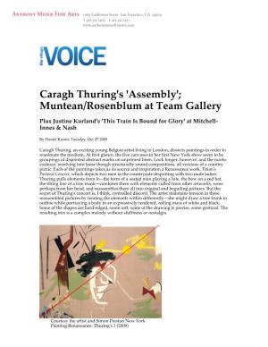 Caragh Thuring's 'Assembly'; Muntean/Rosenblum at Team Gallery