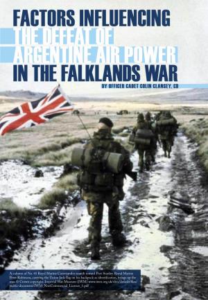 Factors Influencing the Defeat of Argentine Air Power in the Falklands War the Royal Canadian Air Force Journal Vol