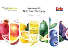Investment in Dole Food Company