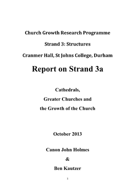 Report on Strand 3A