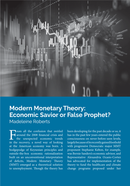 Modern Monetary Theory: Economic Savior Or False Prophet? Madeleine Roberts