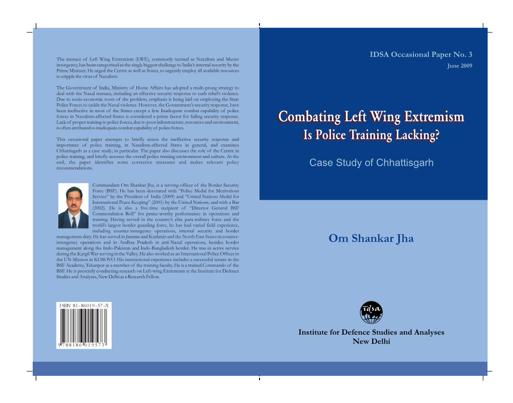 Combating Left Wing Extremism: Is Police Training Lacking? | 1